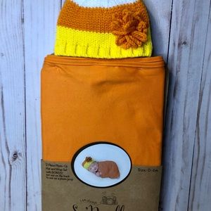 Halloween So Dorable Baby Candy Corn Hat Blanket Set 0-6months